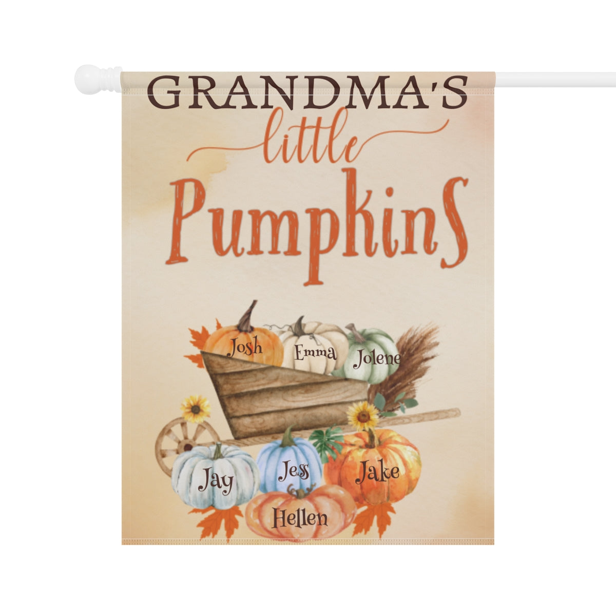 Grandma's Little Pumpkins – Personalized Garden & House Flag Fall Decoration