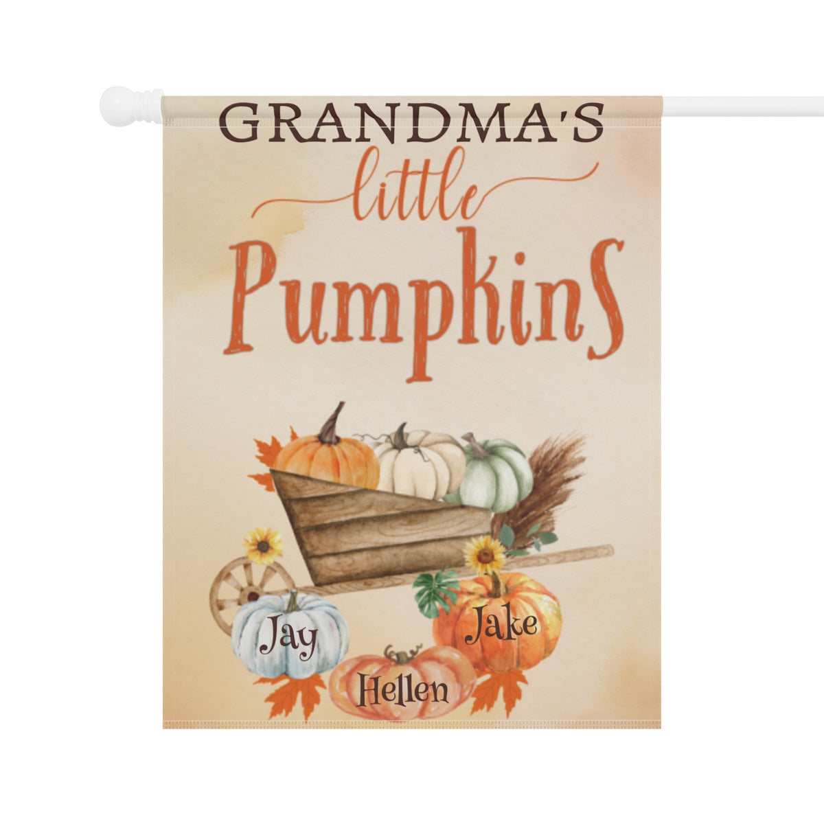 Grandma's Little Pumpkins – Personalized Garden & House Flag Fall Decoration