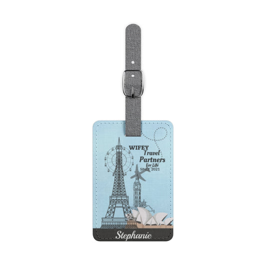 Travel Couple Husband and Wife Lifelong Travel Partners - Couple Gifts, Travel Gifts - Personalized Luggage Tags