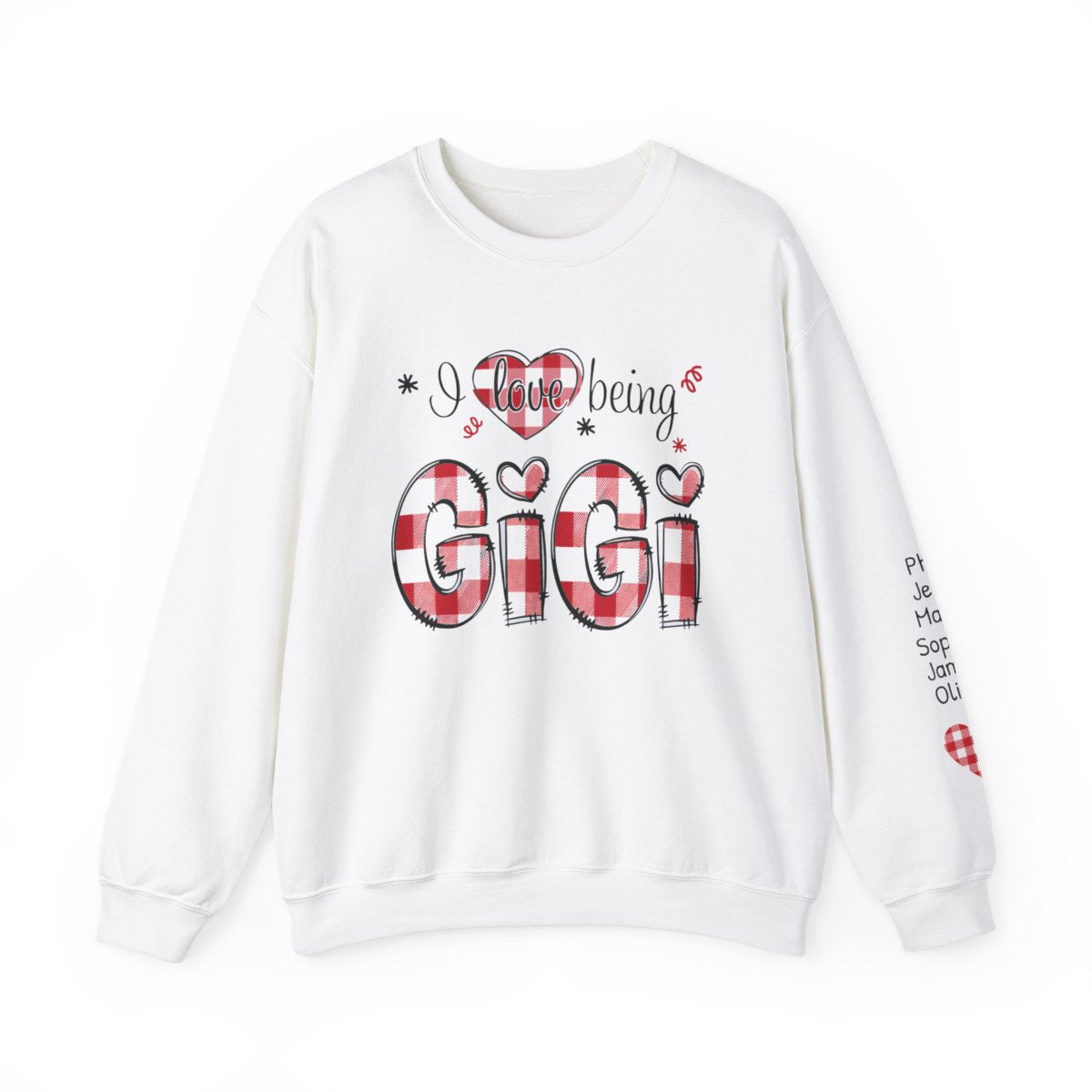 Custom 'I Love Being Gigi' Sweatshirt - Christmas & Valentines for Grandmothers - Personalized Names - Cozy Holiday Shirt