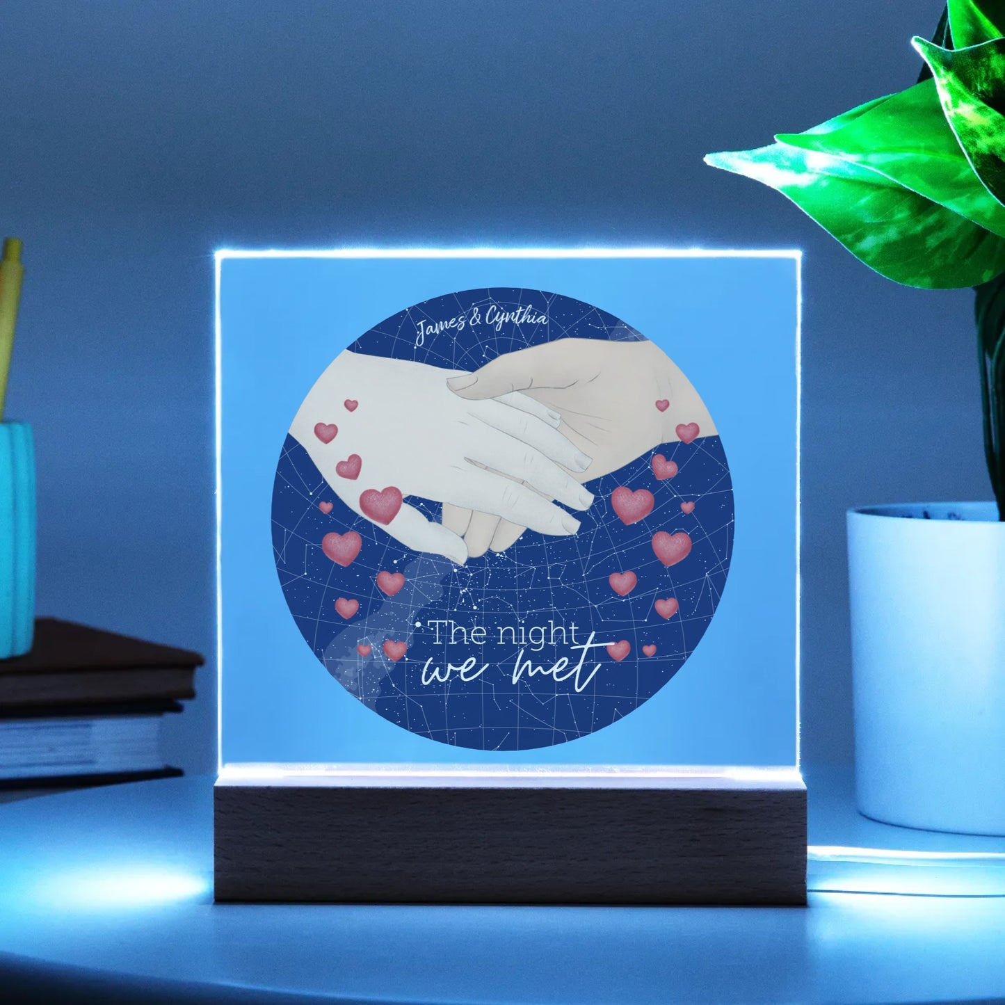 Personalized Couple LED Plaque- The Night We Met